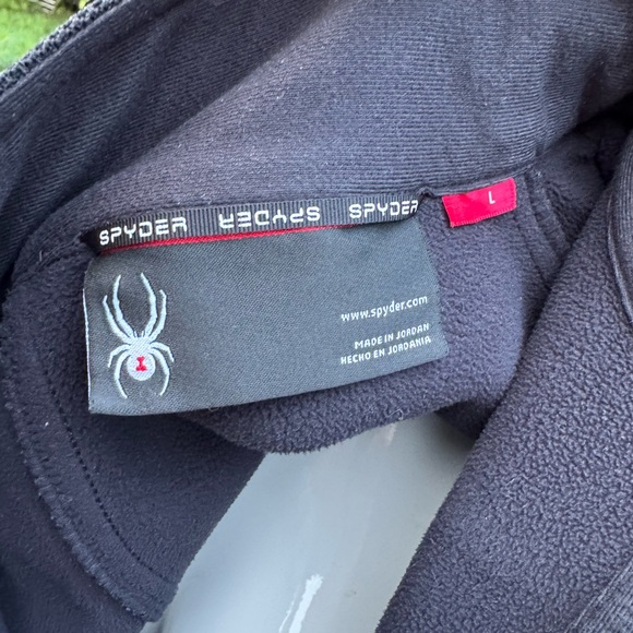 Mens Spyder Black Quarter-Zip Pullover with Blue Logo size large - Picture 8 of 13